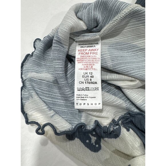 Topshop Women's Long Sleeve Abstract Print Top Size 8 - Picture 6 of 7